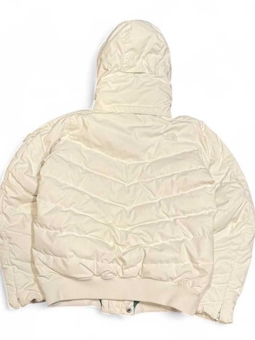 Y2K The North Face Nuptse 600 Fur Hooded White Puffer Jacket - Picture 3 of 7